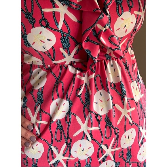 Tracy Negoshian pink starfish and sand dollar dress size medium - Picture 4 of 9